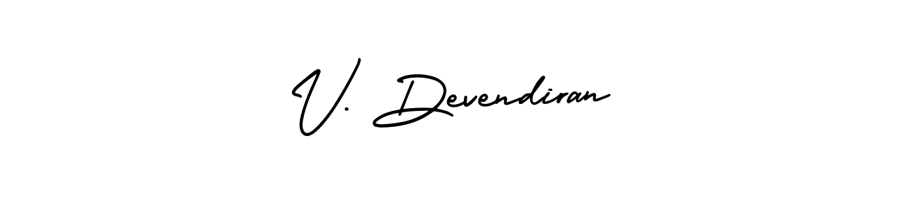Use a signature maker to create a handwritten signature online. With this signature software, you can design (AmerikaSignatureDemo-Regular) your own signature for name V. Devendiran. V. Devendiran signature style 3 images and pictures png