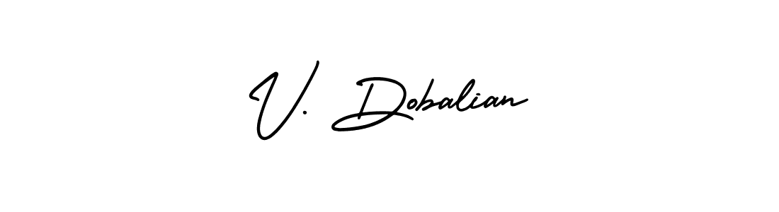 Create a beautiful signature design for name V. Dobalian. With this signature (AmerikaSignatureDemo-Regular) fonts, you can make a handwritten signature for free. V. Dobalian signature style 3 images and pictures png