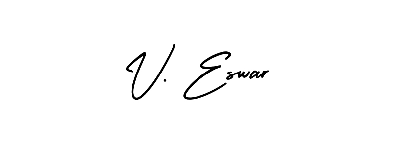 Similarly AmerikaSignatureDemo-Regular is the best handwritten signature design. Signature creator online .You can use it as an online autograph creator for name V. Eswar. V. Eswar signature style 3 images and pictures png