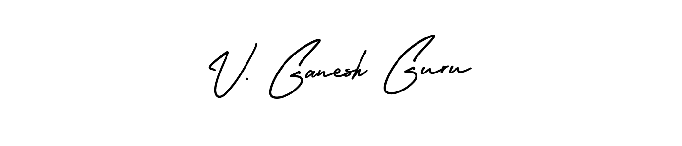 Make a beautiful signature design for name V. Ganesh Guru. With this signature (AmerikaSignatureDemo-Regular) style, you can create a handwritten signature for free. V. Ganesh Guru signature style 3 images and pictures png