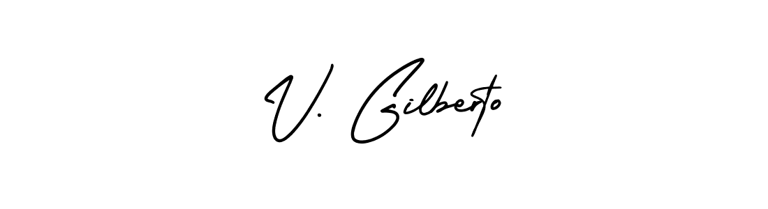 It looks lik you need a new signature style for name V. Gilberto. Design unique handwritten (AmerikaSignatureDemo-Regular) signature with our free signature maker in just a few clicks. V. Gilberto signature style 3 images and pictures png