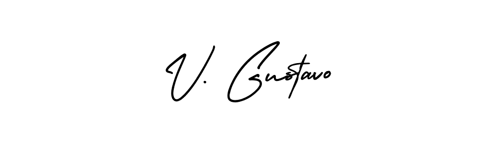 Similarly AmerikaSignatureDemo-Regular is the best handwritten signature design. Signature creator online .You can use it as an online autograph creator for name V. Gustavo. V. Gustavo signature style 3 images and pictures png