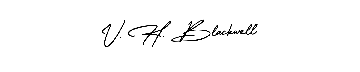 AmerikaSignatureDemo-Regular is a professional signature style that is perfect for those who want to add a touch of class to their signature. It is also a great choice for those who want to make their signature more unique. Get V. H. Blackwell name to fancy signature for free. V. H. Blackwell signature style 3 images and pictures png