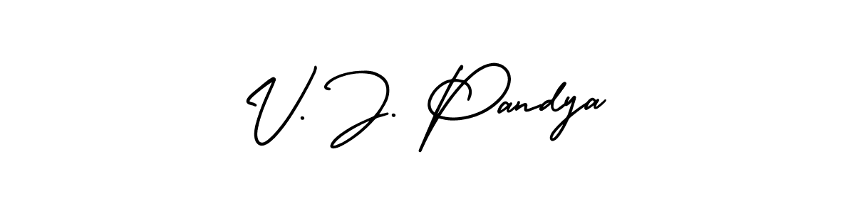 It looks lik you need a new signature style for name V. J. Pandya. Design unique handwritten (AmerikaSignatureDemo-Regular) signature with our free signature maker in just a few clicks. V. J. Pandya signature style 3 images and pictures png