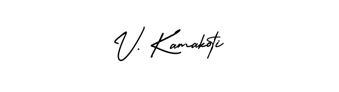 Make a short V. Kamakoti signature style. Manage your documents anywhere anytime using AmerikaSignatureDemo-Regular. Create and add eSignatures, submit forms, share and send files easily. V. Kamakoti signature style 3 images and pictures png