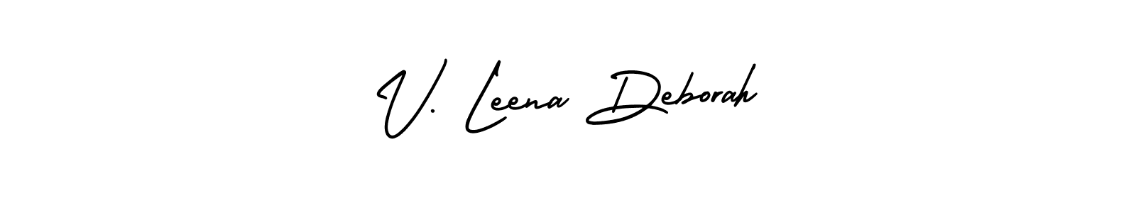 Make a short V. Leena Deborah signature style. Manage your documents anywhere anytime using AmerikaSignatureDemo-Regular. Create and add eSignatures, submit forms, share and send files easily. V. Leena Deborah signature style 3 images and pictures png