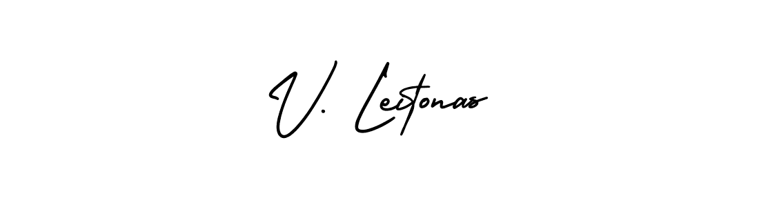How to make V. Leitonas signature? AmerikaSignatureDemo-Regular is a professional autograph style. Create handwritten signature for V. Leitonas name. V. Leitonas signature style 3 images and pictures png
