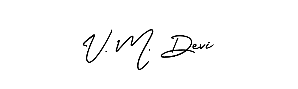 Design your own signature with our free online signature maker. With this signature software, you can create a handwritten (AmerikaSignatureDemo-Regular) signature for name V. M. Devi. V. M. Devi signature style 3 images and pictures png