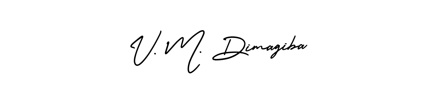 AmerikaSignatureDemo-Regular is a professional signature style that is perfect for those who want to add a touch of class to their signature. It is also a great choice for those who want to make their signature more unique. Get V. M. Dimagiba name to fancy signature for free. V. M. Dimagiba signature style 3 images and pictures png