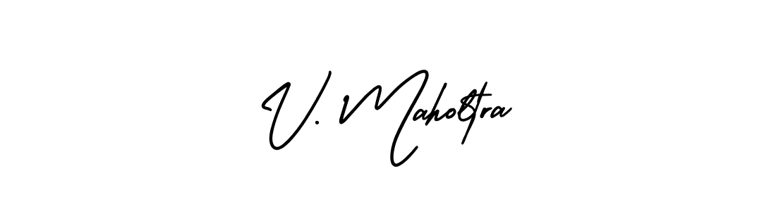 This is the best signature style for the V. Maholtra name. Also you like these signature font (AmerikaSignatureDemo-Regular). Mix name signature. V. Maholtra signature style 3 images and pictures png