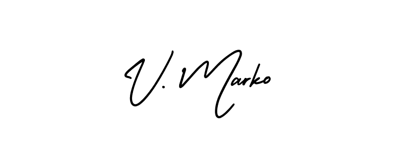 Also we have V. Marko name is the best signature style. Create professional handwritten signature collection using AmerikaSignatureDemo-Regular autograph style. V. Marko signature style 3 images and pictures png