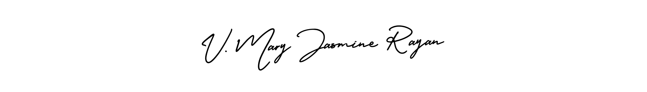 How to make V. Mary Jasmine Rayan signature? AmerikaSignatureDemo-Regular is a professional autograph style. Create handwritten signature for V. Mary Jasmine Rayan name. V. Mary Jasmine Rayan signature style 3 images and pictures png