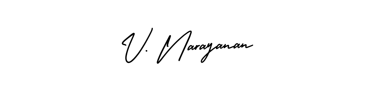 Make a beautiful signature design for name V. Narayanan. With this signature (AmerikaSignatureDemo-Regular) style, you can create a handwritten signature for free. V. Narayanan signature style 3 images and pictures png