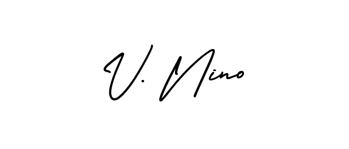 Make a beautiful signature design for name V. Nino. With this signature (AmerikaSignatureDemo-Regular) style, you can create a handwritten signature for free. V. Nino signature style 3 images and pictures png