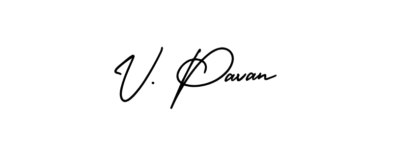 Create a beautiful signature design for name V. Pavan. With this signature (AmerikaSignatureDemo-Regular) fonts, you can make a handwritten signature for free. V. Pavan signature style 3 images and pictures png