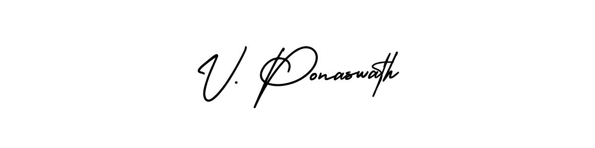How to Draw V. Ponaswath signature style? AmerikaSignatureDemo-Regular is a latest design signature styles for name V. Ponaswath. V. Ponaswath signature style 3 images and pictures png