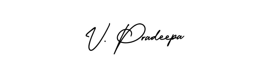 Make a beautiful signature design for name V. Pradeepa. With this signature (AmerikaSignatureDemo-Regular) style, you can create a handwritten signature for free. V. Pradeepa signature style 3 images and pictures png