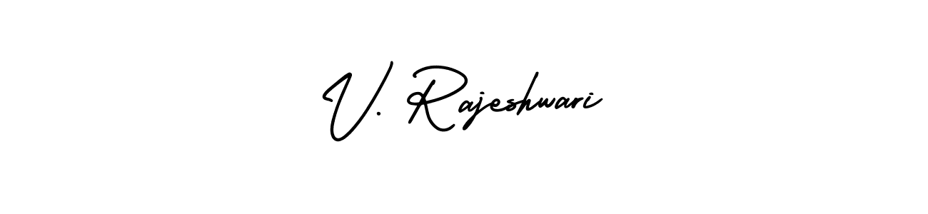 The best way (AmerikaSignatureDemo-Regular) to make a short signature is to pick only two or three words in your name. The name V. Rajeshwari include a total of six letters. For converting this name. V. Rajeshwari signature style 3 images and pictures png