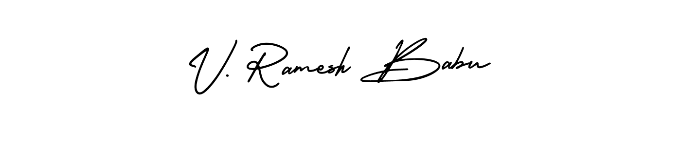 Similarly AmerikaSignatureDemo-Regular is the best handwritten signature design. Signature creator online .You can use it as an online autograph creator for name V. Ramesh Babu. V. Ramesh Babu signature style 3 images and pictures png