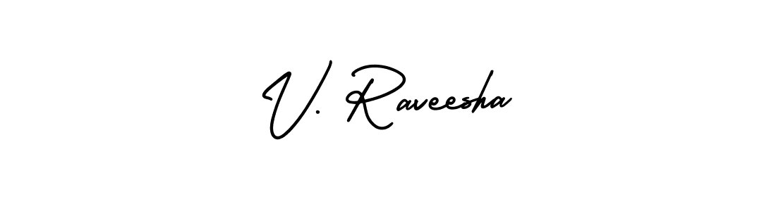 Design your own signature with our free online signature maker. With this signature software, you can create a handwritten (AmerikaSignatureDemo-Regular) signature for name V. Raveesha. V. Raveesha signature style 3 images and pictures png