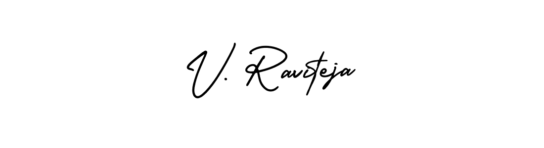 How to Draw V. Raviteja signature style? AmerikaSignatureDemo-Regular is a latest design signature styles for name V. Raviteja. V. Raviteja signature style 3 images and pictures png