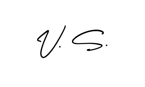 V. S. stylish signature style. Best Handwritten Sign (AmerikaSignatureDemo-Regular) for my name. Handwritten Signature Collection Ideas for my name V. S.. V. S. signature style 3 images and pictures png