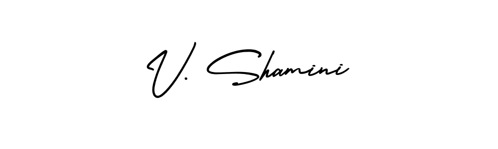 Also You can easily find your signature by using the search form. We will create V. Shamini name handwritten signature images for you free of cost using AmerikaSignatureDemo-Regular sign style. V. Shamini signature style 3 images and pictures png