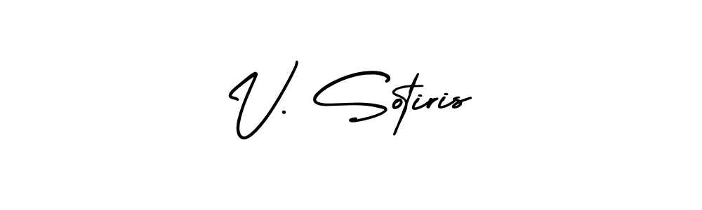 It looks lik you need a new signature style for name V. Sotiris. Design unique handwritten (AmerikaSignatureDemo-Regular) signature with our free signature maker in just a few clicks. V. Sotiris signature style 3 images and pictures png