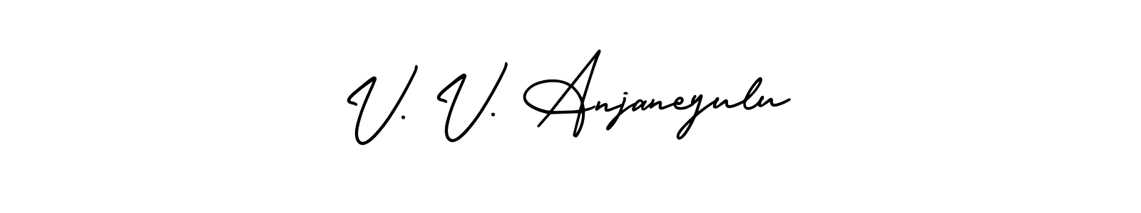 Similarly AmerikaSignatureDemo-Regular is the best handwritten signature design. Signature creator online .You can use it as an online autograph creator for name V. V. Anjaneyulu. V. V. Anjaneyulu signature style 3 images and pictures png