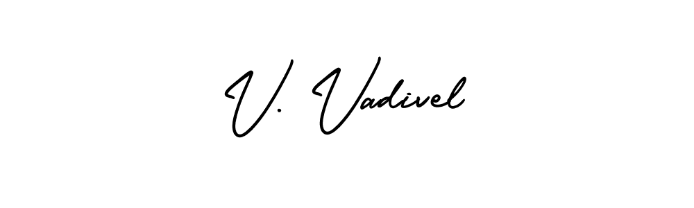 How to make V. Vadivel signature? AmerikaSignatureDemo-Regular is a professional autograph style. Create handwritten signature for V. Vadivel name. V. Vadivel signature style 3 images and pictures png