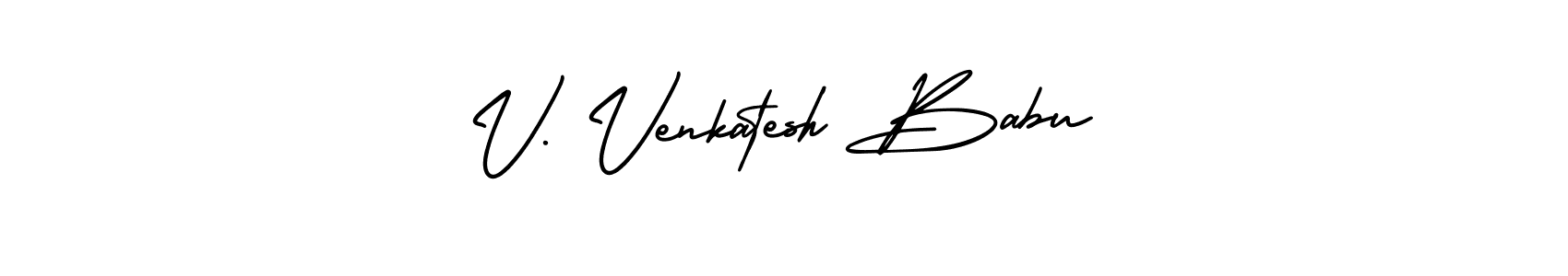 You should practise on your own different ways (AmerikaSignatureDemo-Regular) to write your name (V. Venkatesh Babu) in signature. don't let someone else do it for you. V. Venkatesh Babu signature style 3 images and pictures png