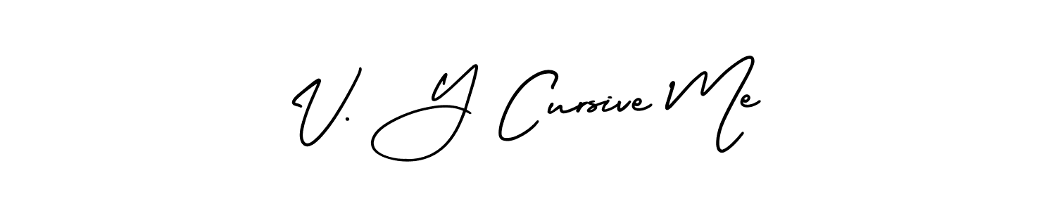 Use a signature maker to create a handwritten signature online. With this signature software, you can design (AmerikaSignatureDemo-Regular) your own signature for name V. Y Cursive Me. V. Y Cursive Me signature style 3 images and pictures png