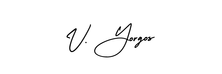 Similarly AmerikaSignatureDemo-Regular is the best handwritten signature design. Signature creator online .You can use it as an online autograph creator for name V. Yorgos. V. Yorgos signature style 3 images and pictures png