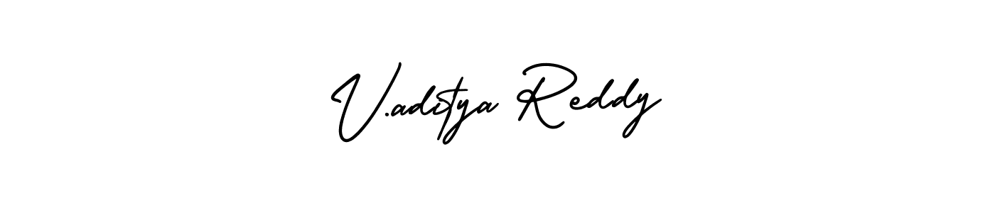 Design your own signature with our free online signature maker. With this signature software, you can create a handwritten (AmerikaSignatureDemo-Regular) signature for name V.aditya Reddy. V.aditya Reddy signature style 3 images and pictures png