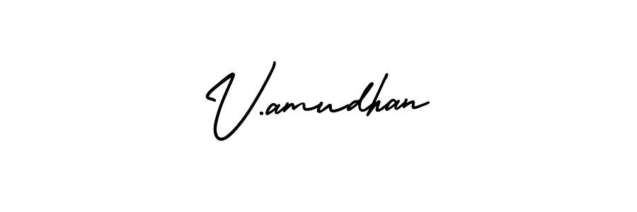 It looks lik you need a new signature style for name V.amudhan. Design unique handwritten (AmerikaSignatureDemo-Regular) signature with our free signature maker in just a few clicks. V.amudhan signature style 3 images and pictures png