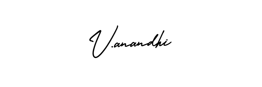 It looks lik you need a new signature style for name V.anandhi. Design unique handwritten (AmerikaSignatureDemo-Regular) signature with our free signature maker in just a few clicks. V.anandhi signature style 3 images and pictures png