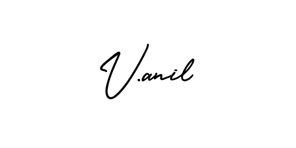 Also we have V.anil name is the best signature style. Create professional handwritten signature collection using AmerikaSignatureDemo-Regular autograph style. V.anil signature style 3 images and pictures png