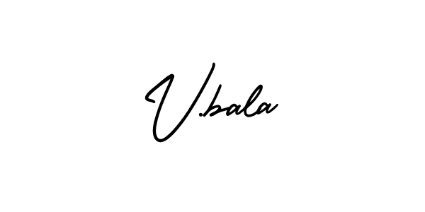 The best way (AmerikaSignatureDemo-Regular) to make a short signature is to pick only two or three words in your name. The name V.bala include a total of six letters. For converting this name. V.bala signature style 3 images and pictures png