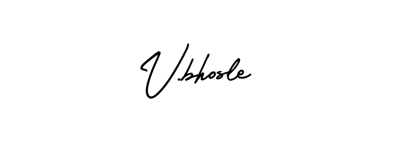 The best way (AmerikaSignatureDemo-Regular) to make a short signature is to pick only two or three words in your name. The name V.bhosle include a total of six letters. For converting this name. V.bhosle signature style 3 images and pictures png