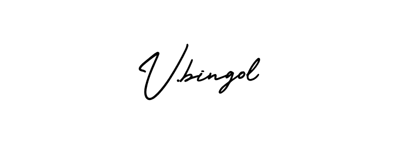 if you are searching for the best signature style for your name V.bingol. so please give up your signature search. here we have designed multiple signature styles  using AmerikaSignatureDemo-Regular. V.bingol signature style 3 images and pictures png