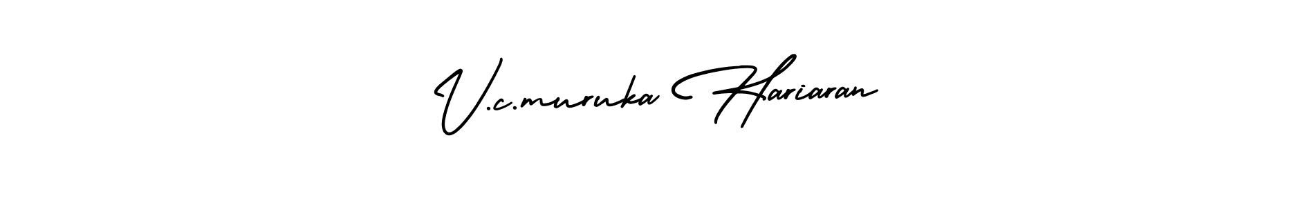 You should practise on your own different ways (AmerikaSignatureDemo-Regular) to write your name (V.c.muruka Hariaran) in signature. don't let someone else do it for you. V.c.muruka Hariaran signature style 3 images and pictures png