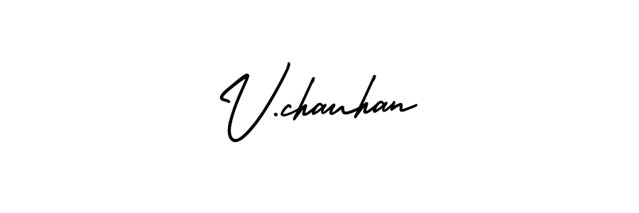 Make a beautiful signature design for name V.chauhan. With this signature (AmerikaSignatureDemo-Regular) style, you can create a handwritten signature for free. V.chauhan signature style 3 images and pictures png