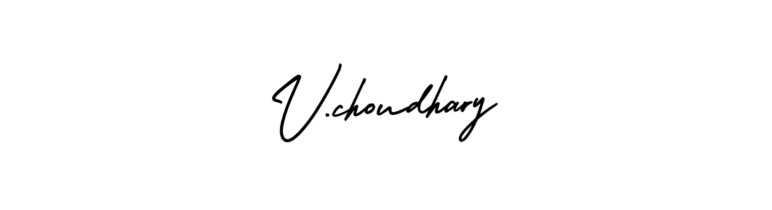 Also You can easily find your signature by using the search form. We will create V.choudhary name handwritten signature images for you free of cost using AmerikaSignatureDemo-Regular sign style. V.choudhary signature style 3 images and pictures png