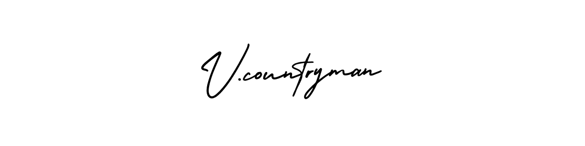 Use a signature maker to create a handwritten signature online. With this signature software, you can design (AmerikaSignatureDemo-Regular) your own signature for name V.countryman. V.countryman signature style 3 images and pictures png