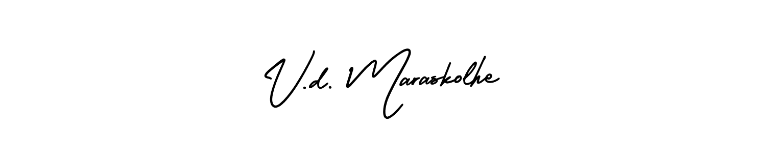 Use a signature maker to create a handwritten signature online. With this signature software, you can design (AmerikaSignatureDemo-Regular) your own signature for name V.d. Maraskolhe. V.d. Maraskolhe signature style 3 images and pictures png