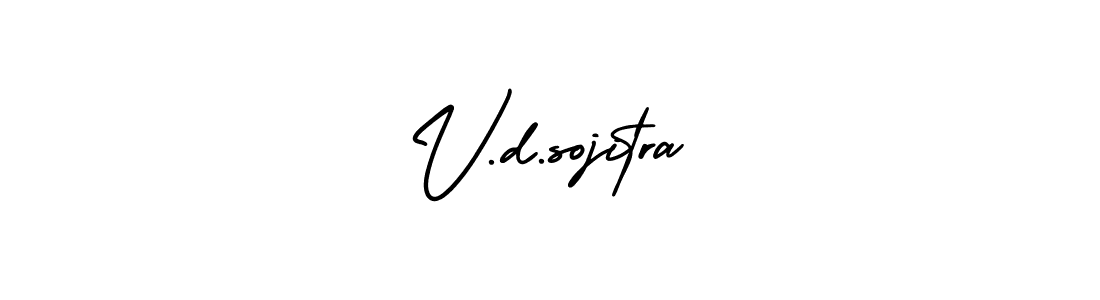 V.d.sojitra stylish signature style. Best Handwritten Sign (AmerikaSignatureDemo-Regular) for my name. Handwritten Signature Collection Ideas for my name V.d.sojitra. V.d.sojitra signature style 3 images and pictures png