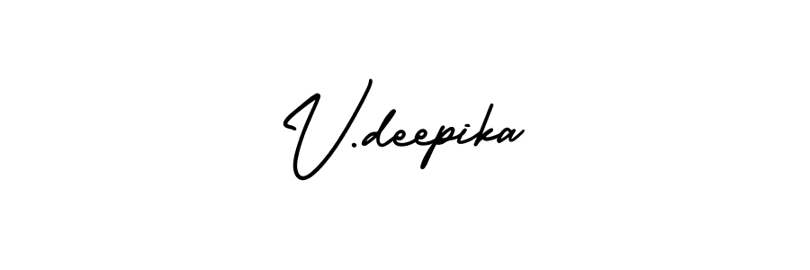 How to Draw V.deepika signature style? AmerikaSignatureDemo-Regular is a latest design signature styles for name V.deepika. V.deepika signature style 3 images and pictures png