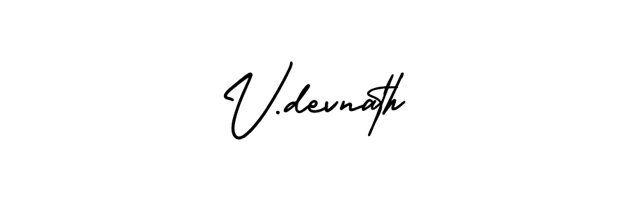 How to make V.devnath name signature. Use AmerikaSignatureDemo-Regular style for creating short signs online. This is the latest handwritten sign. V.devnath signature style 3 images and pictures png