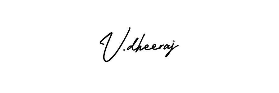 Make a beautiful signature design for name V.dheeraj. With this signature (AmerikaSignatureDemo-Regular) style, you can create a handwritten signature for free. V.dheeraj signature style 3 images and pictures png