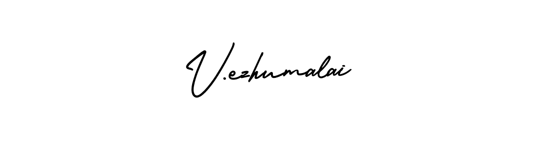Make a short V.ezhumalai signature style. Manage your documents anywhere anytime using AmerikaSignatureDemo-Regular. Create and add eSignatures, submit forms, share and send files easily. V.ezhumalai signature style 3 images and pictures png